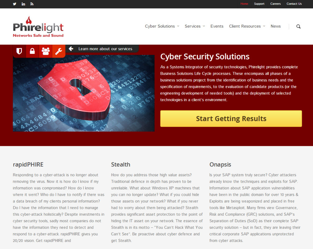 Phirelight website
